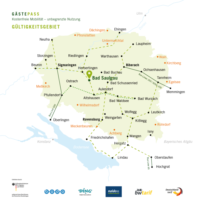 Karte Verkehrsverbünde GästePass